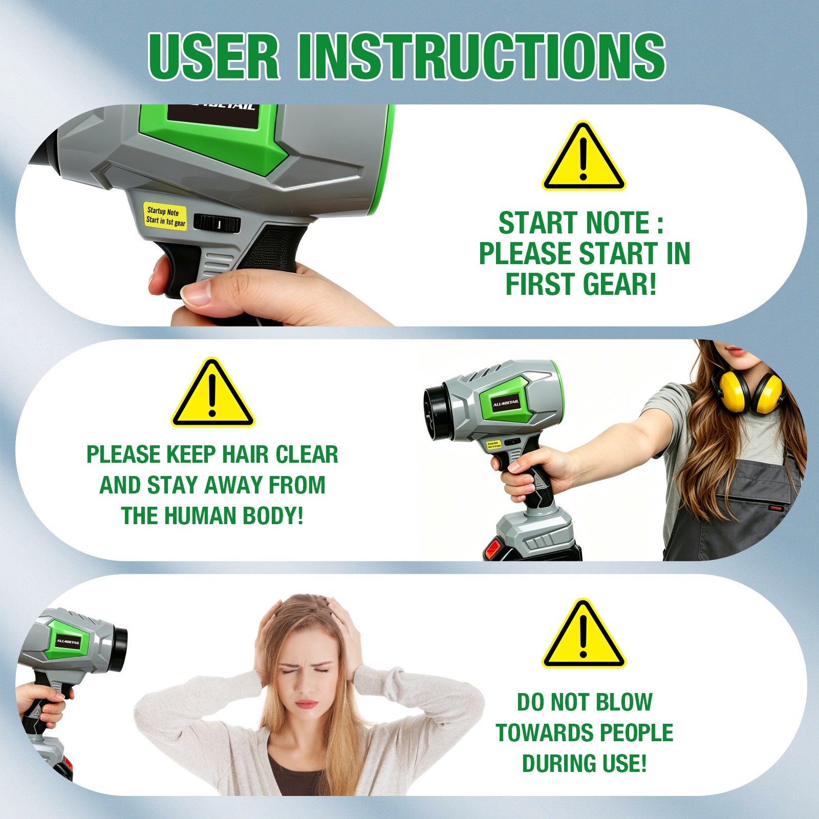 21V Cordless Leaf Blower 505CFM Handheld Leaf Blower with 2 x 4.5Ah Batteries