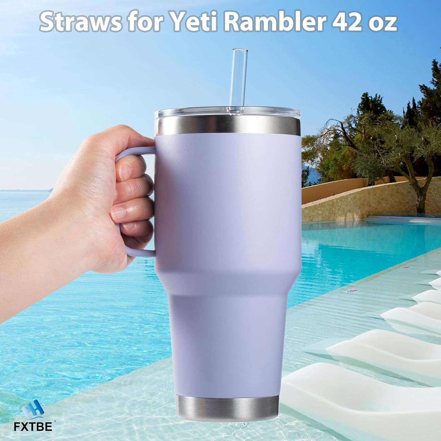 Straws for Yeti 42 OZ Cup, Replacement Straw for Yeti 42OZ Straw Mug, Long