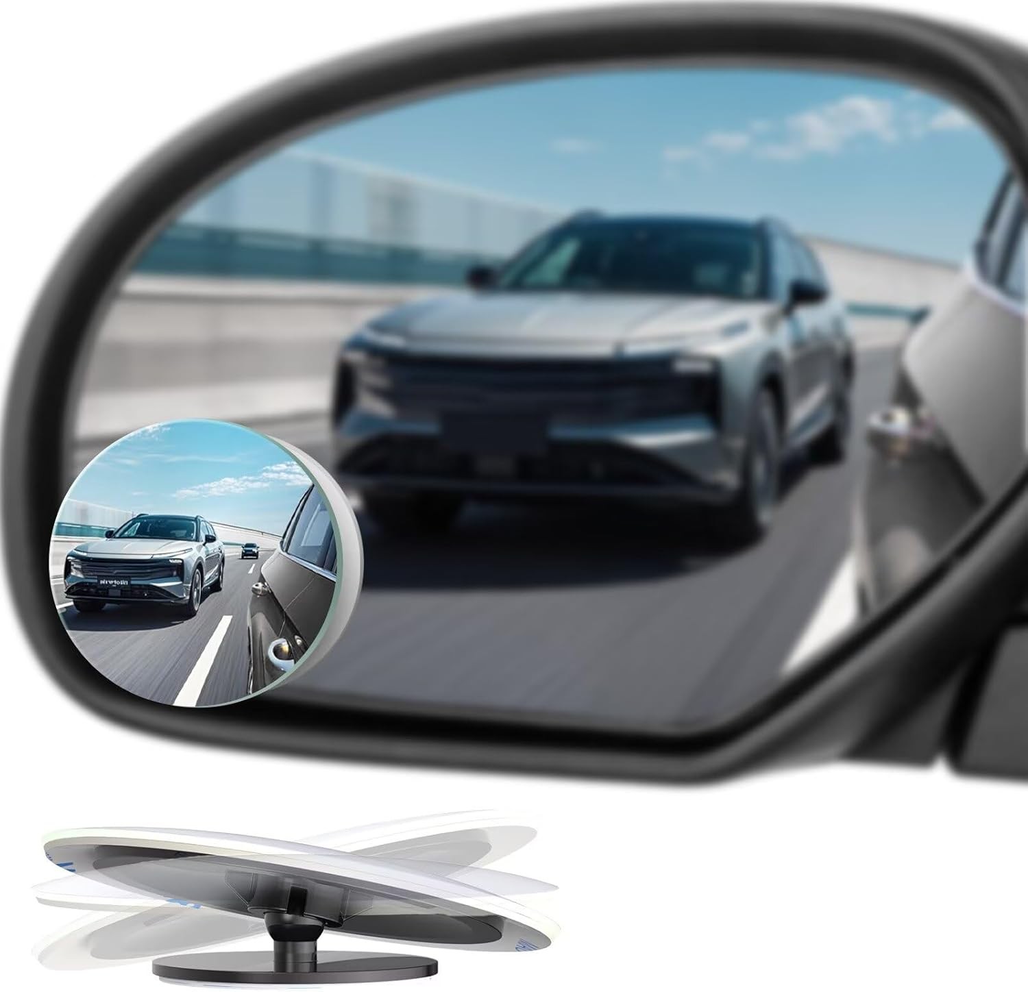 4Pcs Round Car Blind Spot Mirror HD Glass Wide Angle Stick-on Rear View Mirror