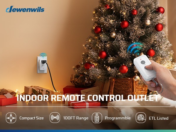 DEWENWILS Indoor Remote Control Electrical Outlet Plug Wireless On Off Switch