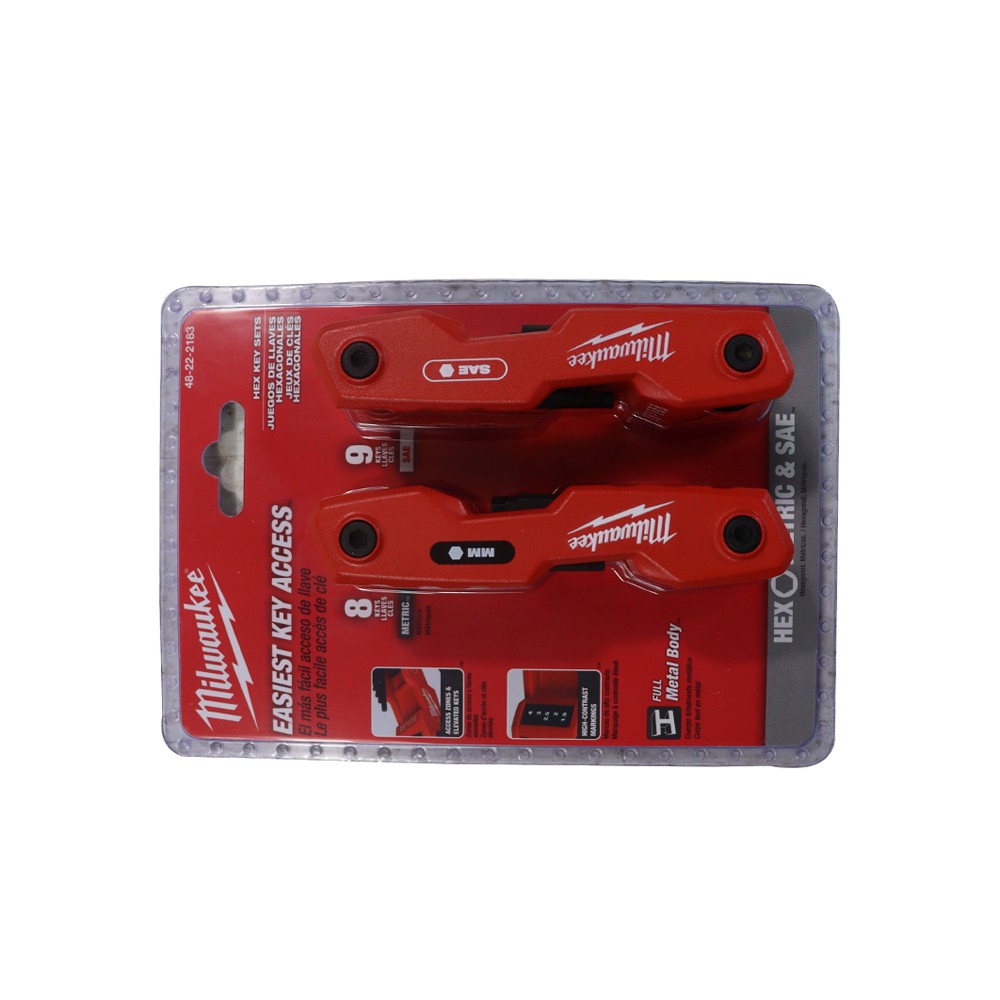 Milwaukee Folding Hex Key Set, 17-Piece SAE/Metric Combination