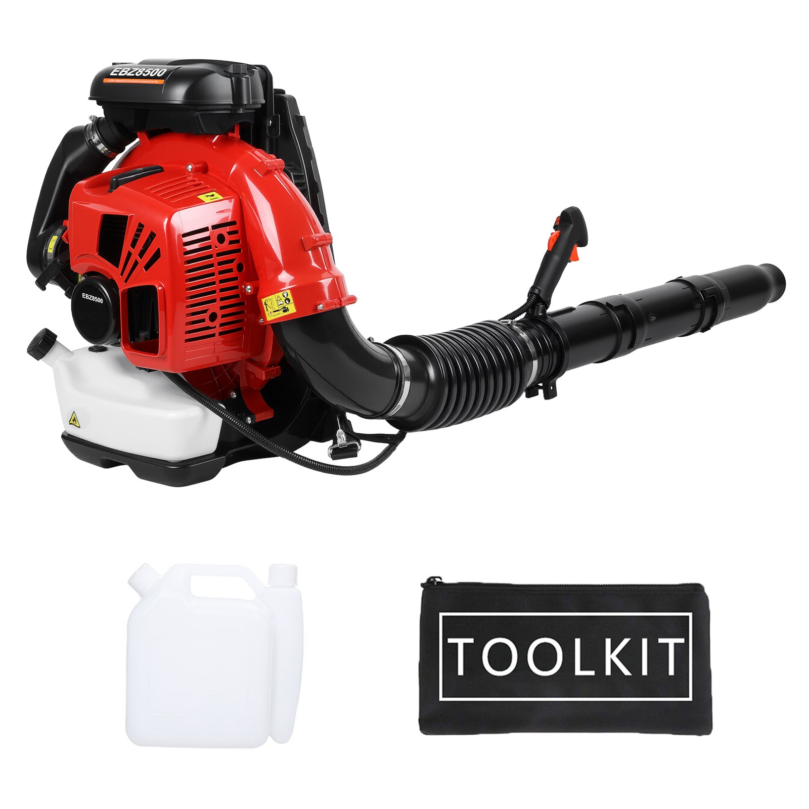 Backpack Gas Leaf Blower, 75.6cc 2 Stroke Engine, 850CFM, 200MPH 2.3L Fuel Tank