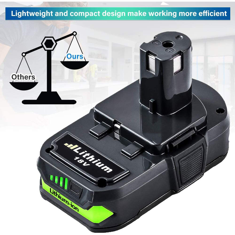 2Pack 3600mAh 18V lithium-ion Battery for Ryobi P102 P103 P105 P108 ONE+ RB18L50