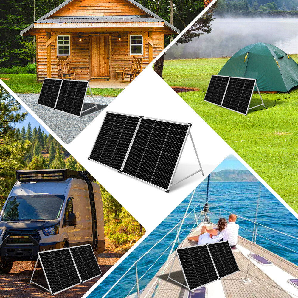 DOKIO 200W Portable Solar Suitcase Panel Kit for RVs/campers/off-grid battery