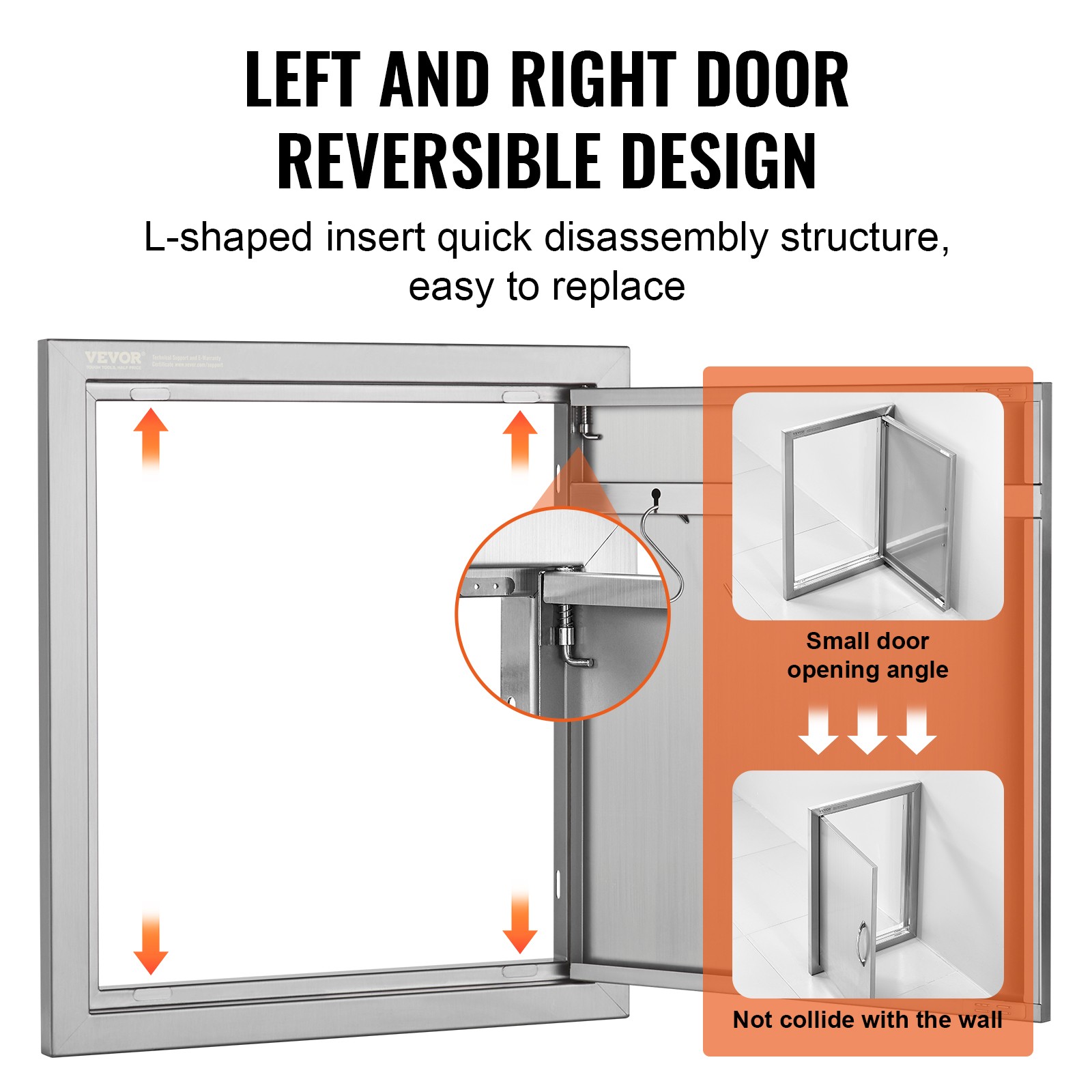 VEVOR 18×20 Inch BBQ Island Access Door Outdoor Kitchen Door Stainless Steel