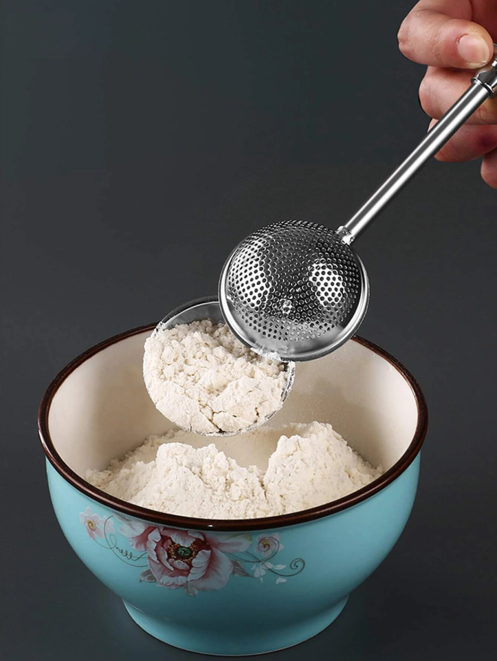1 pc Stainless Steel One-Handed Flour Duster & Sugar Shaker for Baking