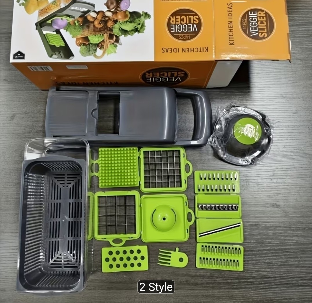 16-in-1 Multifunction Vegetable Chopper & Food Slicer – Kitchen Cutter, Dicer