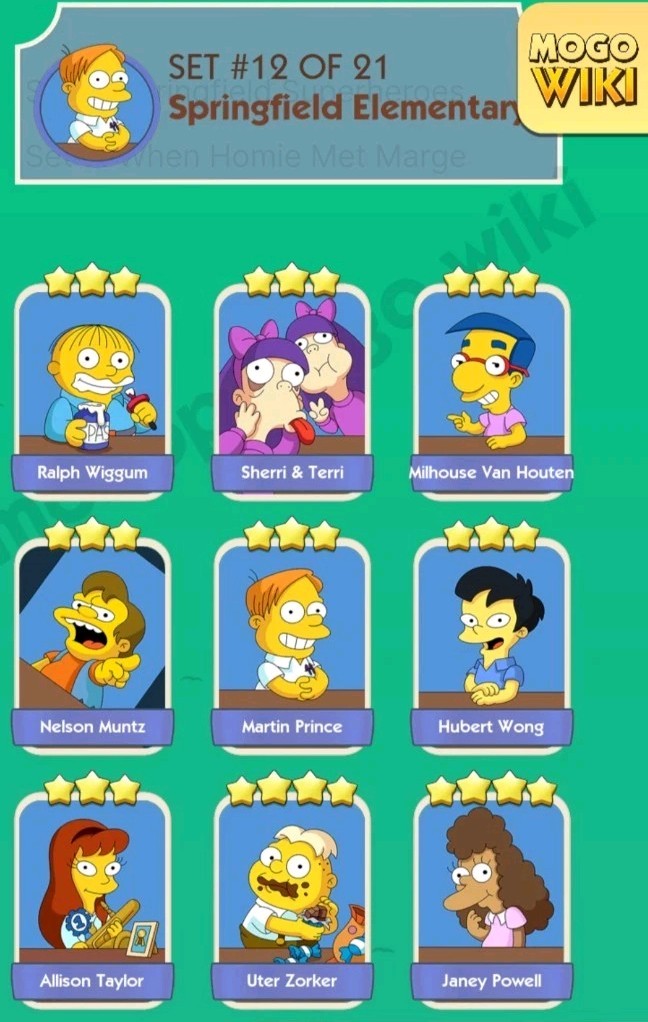 Mono..ly Sticker Go All 1-2-3-4-5-6 Star Very Low price(0.99) The Simpsons Album