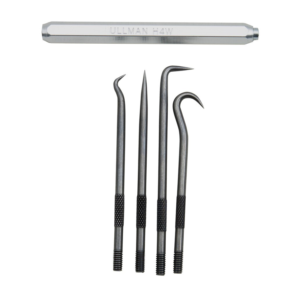 Ullman 4pc Hook and Pick Set w Handle Straight 90 Right Angle Complex USA H4W