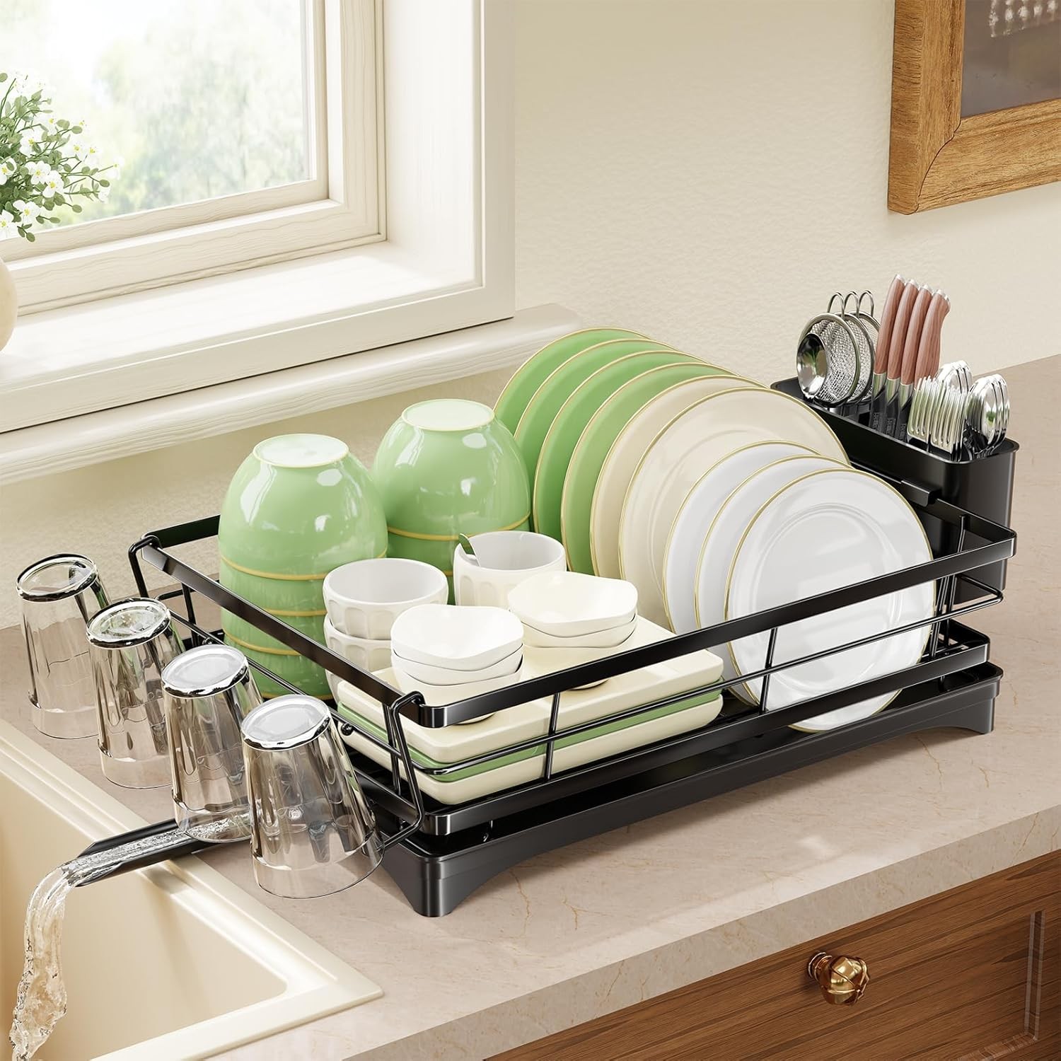 Dish Drying Rack Kitchen Counter Stainless Steel Dish Rack Large Dish Drainer