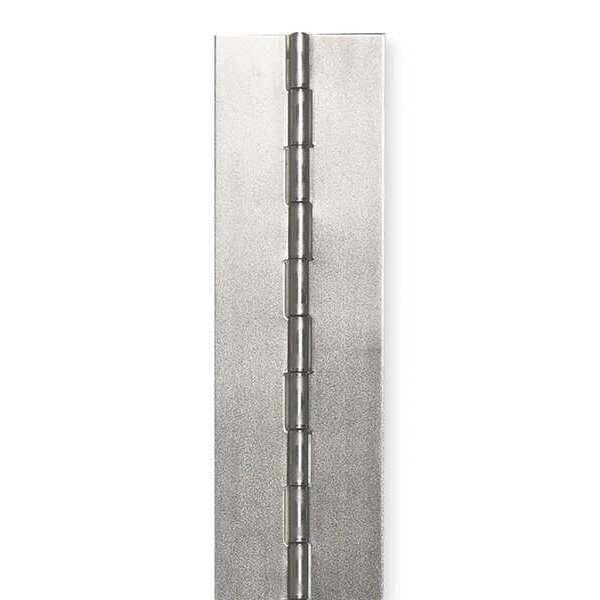 Piano Hinge 2″ x 72″ No Holes Weldable Steel Finish Continuous Nonremovable Pin