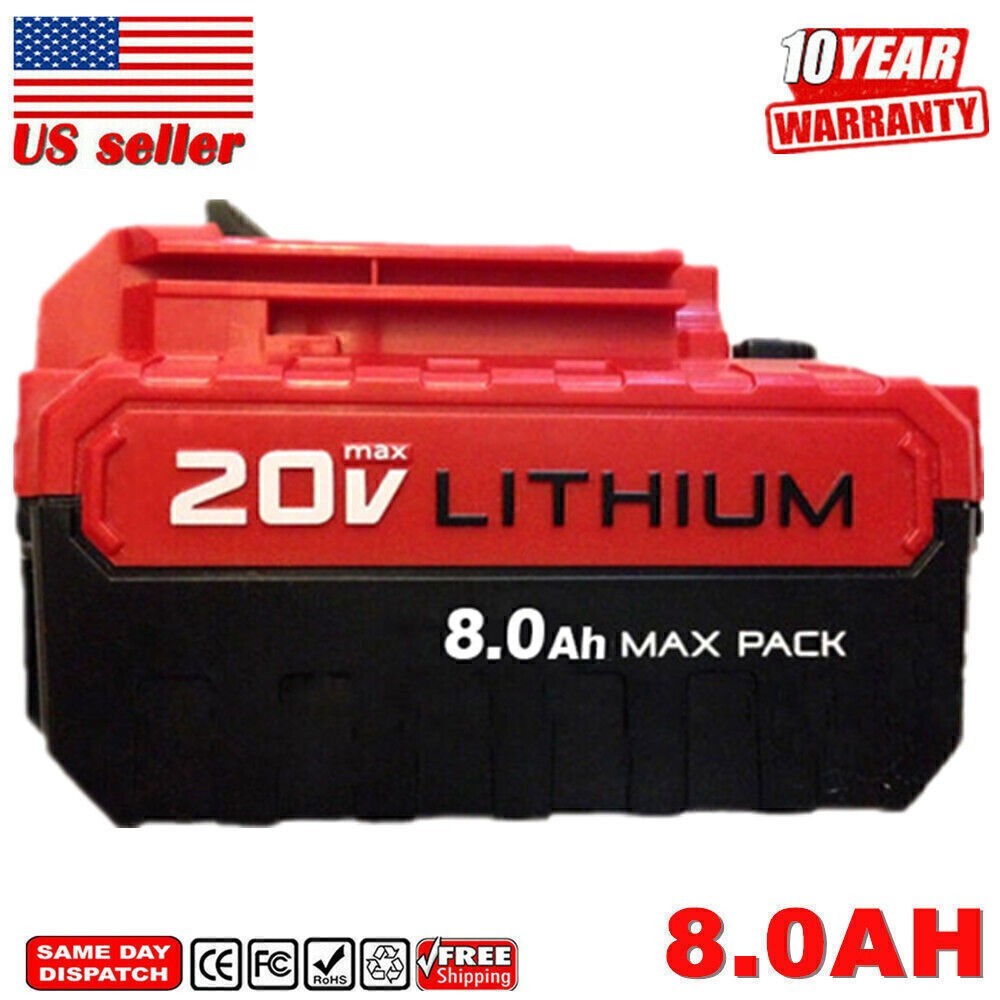 2Pack 8.0Ah 20Volt For Porter Cable Battery 20V MAX Lithium Ion PCC680L PCC685L
