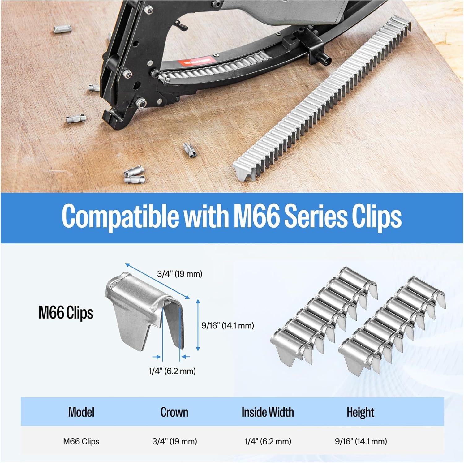 Meite M66B Vertex Fastening Clipper Pneumatic Clinch Tool for Hartco Clips