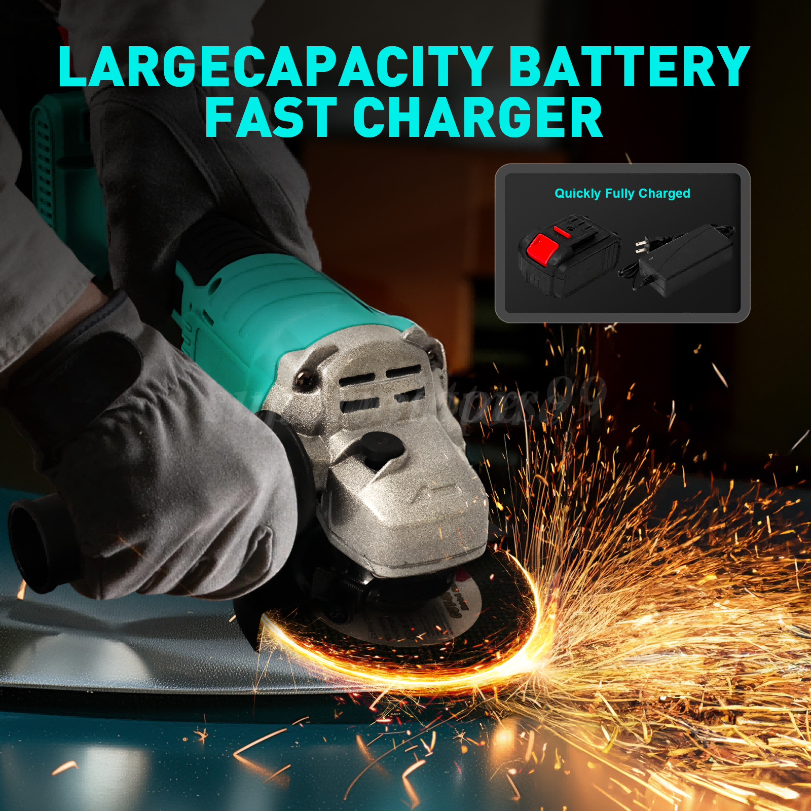 Cordless 4-1/2 Power Angle Grinder for Makita 21V Max Battery Brushless 9000 RPM