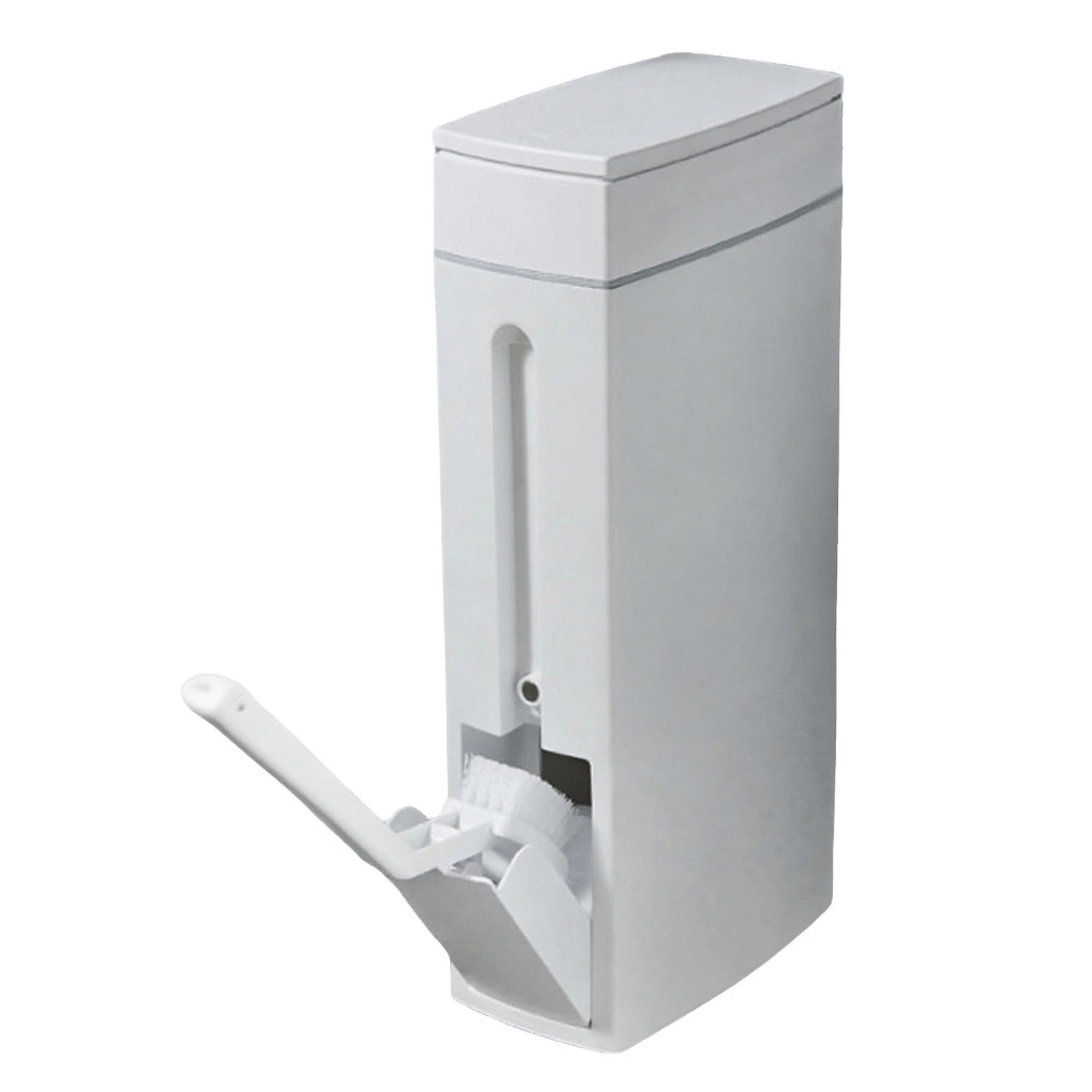 1/2PC Bathroom Trash Can with Brush,Space-Saving Slender Corner Trash Can