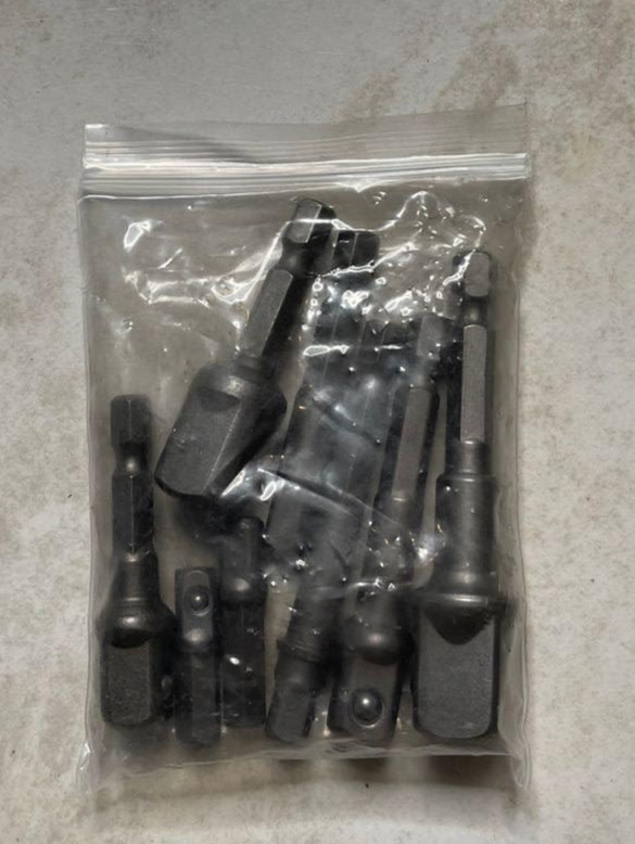 8 Pcs Drill Bit Socket Adapter Set Hex Shank 1/4″ 3/8″ 1/2″ Nut Driver for Power