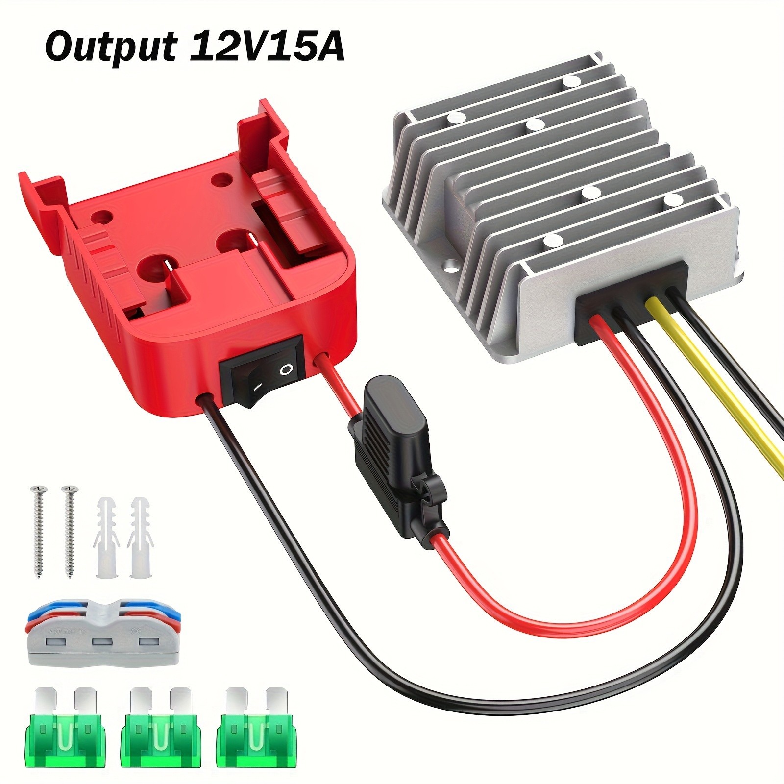 18V to 12V Step Down Converter for Milwaukee M18 Battery 15A 180W Power Wheels