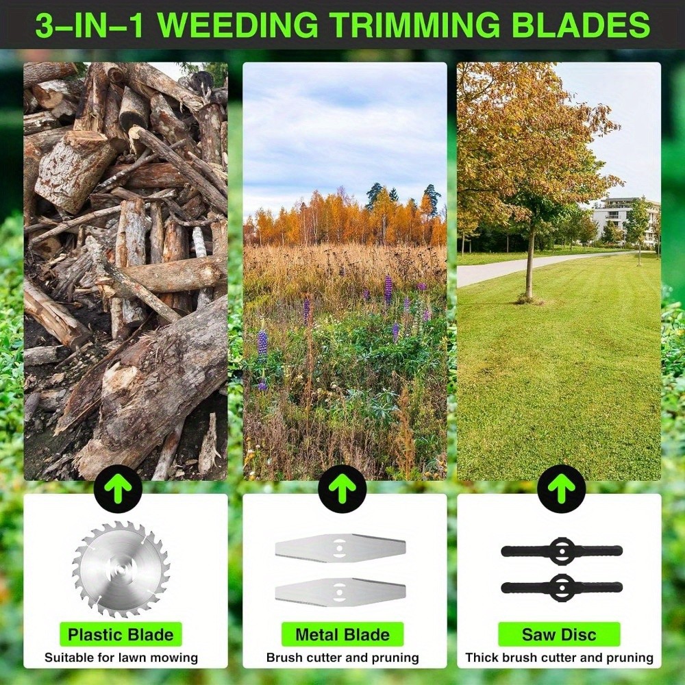 Electric Weed Eater Cordless 2 Weed Wacker Battery Operated 4-in-1 Lawn Trimmer