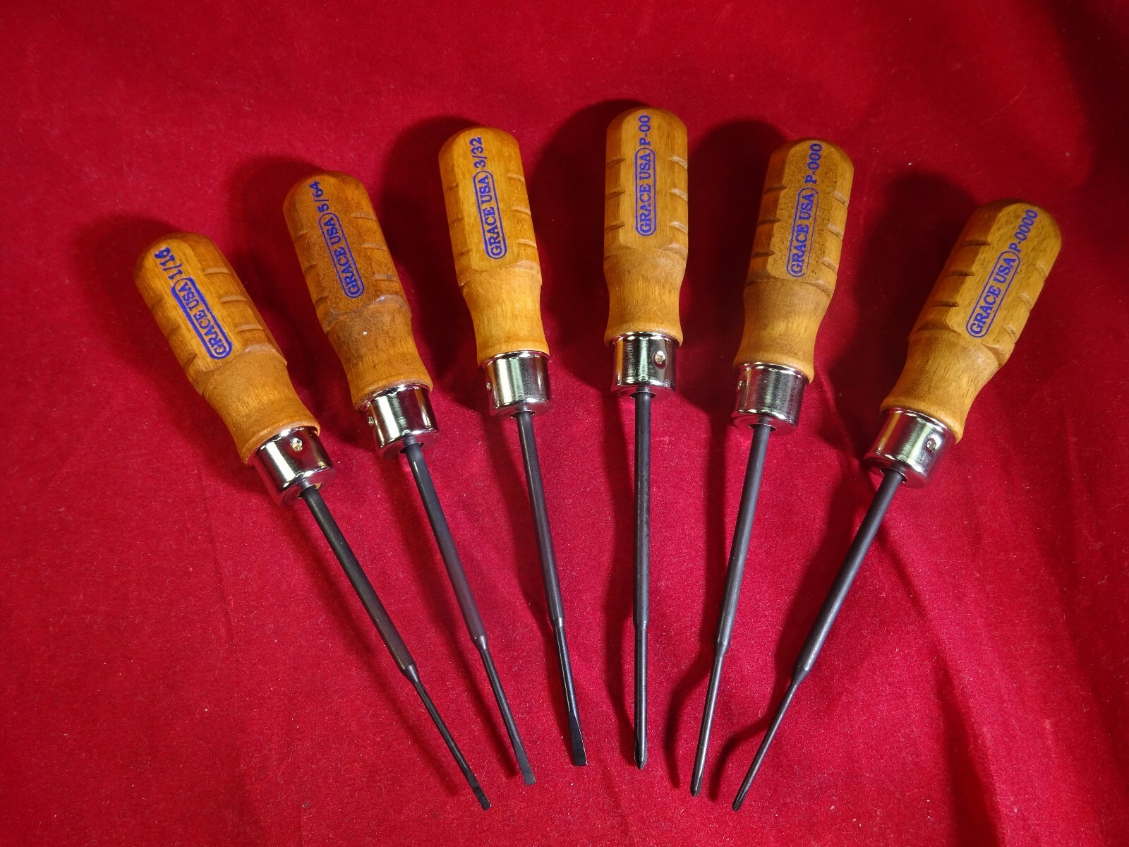 Grace USA MS-6 6pc Micro Screwdriver Set 3 Flat 3 Phillips MADE IN USA