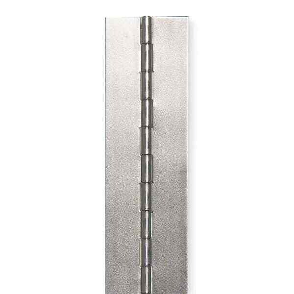 Piano Hinge 2″ x 72″ No Holes Weldable Steel Finish Continuous Nonremovable Pin