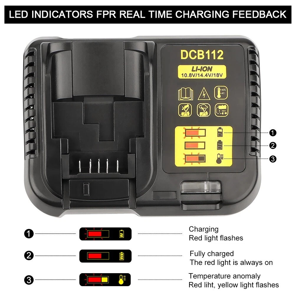 New for DEWALT DCB112 20V Max Lithium-Ion Battery Charger DCB204 DCB200 DCB205