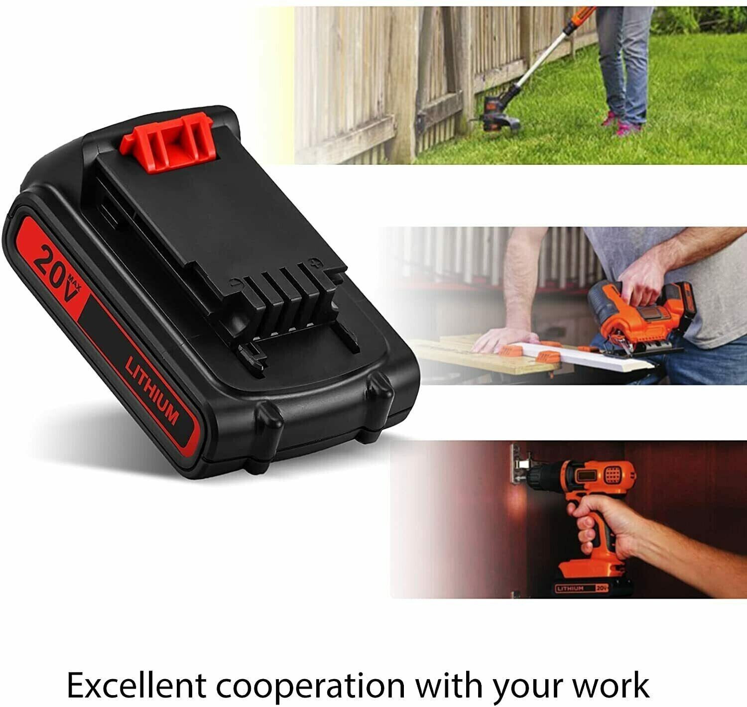 2PACK 20V Lithium-ion 2.0Ah Battery for BLACK DECKER LBXR20 LBXR2520 LBXR2020