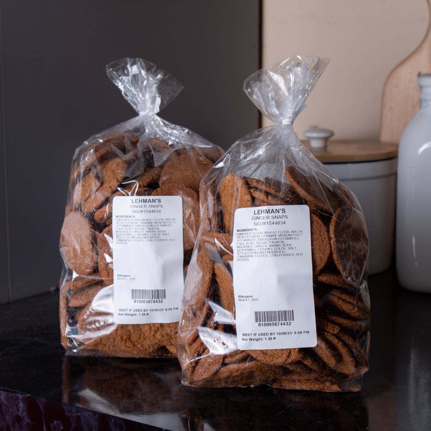 Lehman’s Ginger Snaps Cookies, Crispy Crunchy Classic, 2 Pack of 1.25 lb Bags