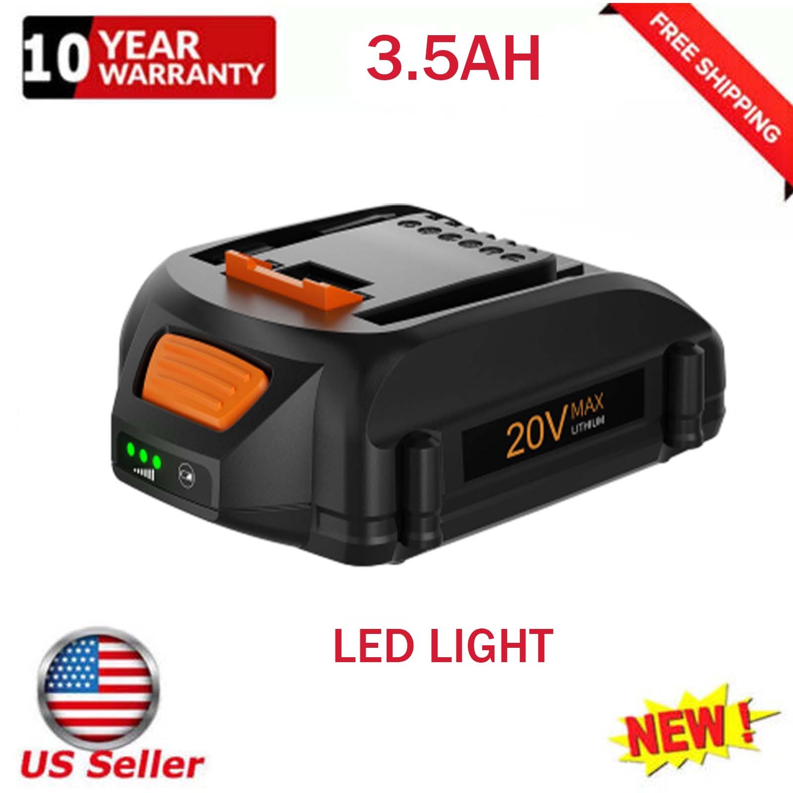 US 1-4pc 3.5AH For WORX 20V MAX Extend Lithium Battery 20 Volt WA3520 WA3525