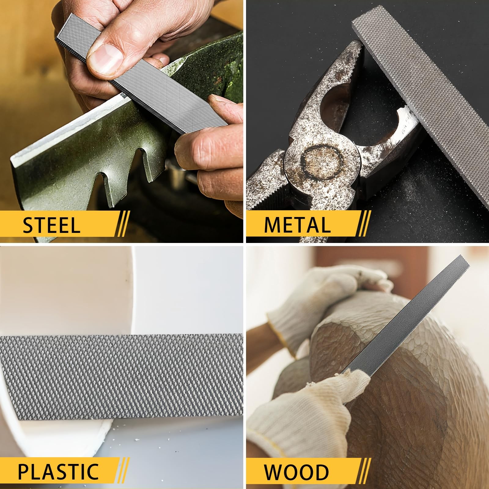 8 inch Flat Metal File, Professional Carbon Steel file, Tool Sharpener for Profe