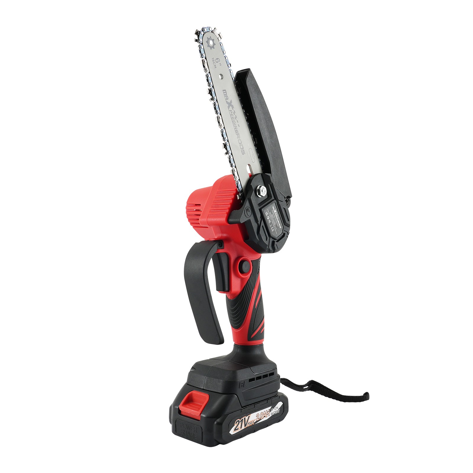 21V Cordless for Mini Chainsaw with 2 Batteries 3 Chains Portable Garden Pruning