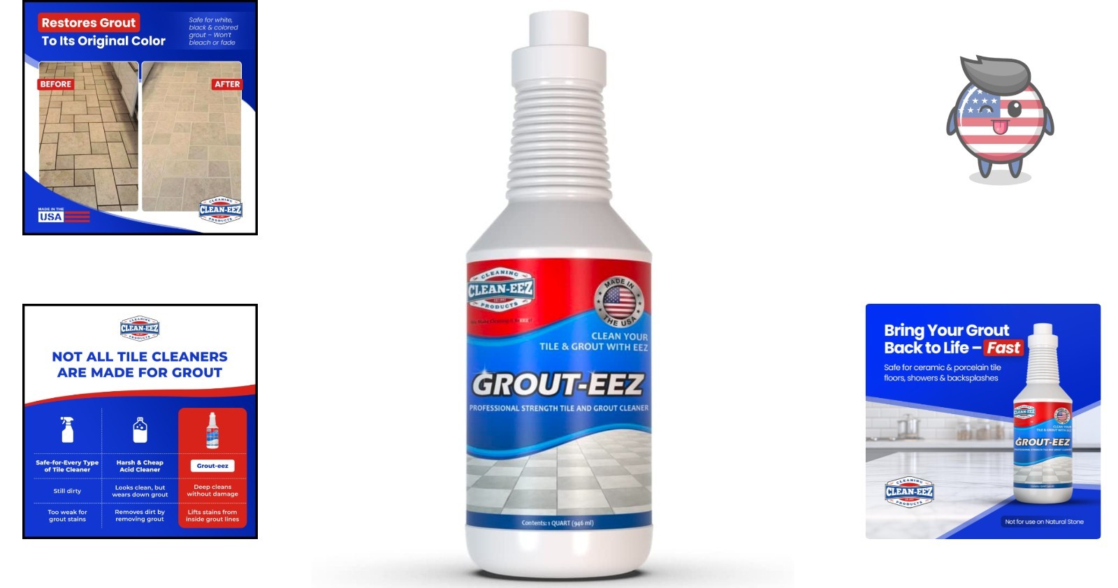Clean-eez Grout-eez: Super Heavy-Duty Grout Cleaner, 32 oz – Natural & Unscented
