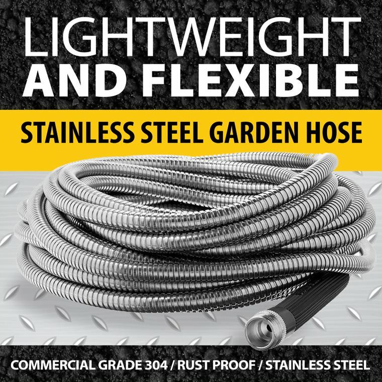 Bionic Steel Metal Garden Hose – Heavy Duty 304 Stainless Steel Lifetime Hose