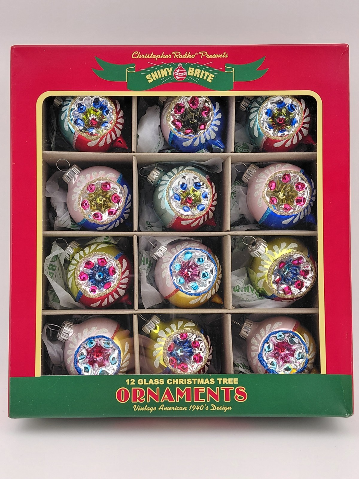 Shiny Brite Christmas Confetti 12 Count 1.75″ Decorated Reflector Rounds 4028167