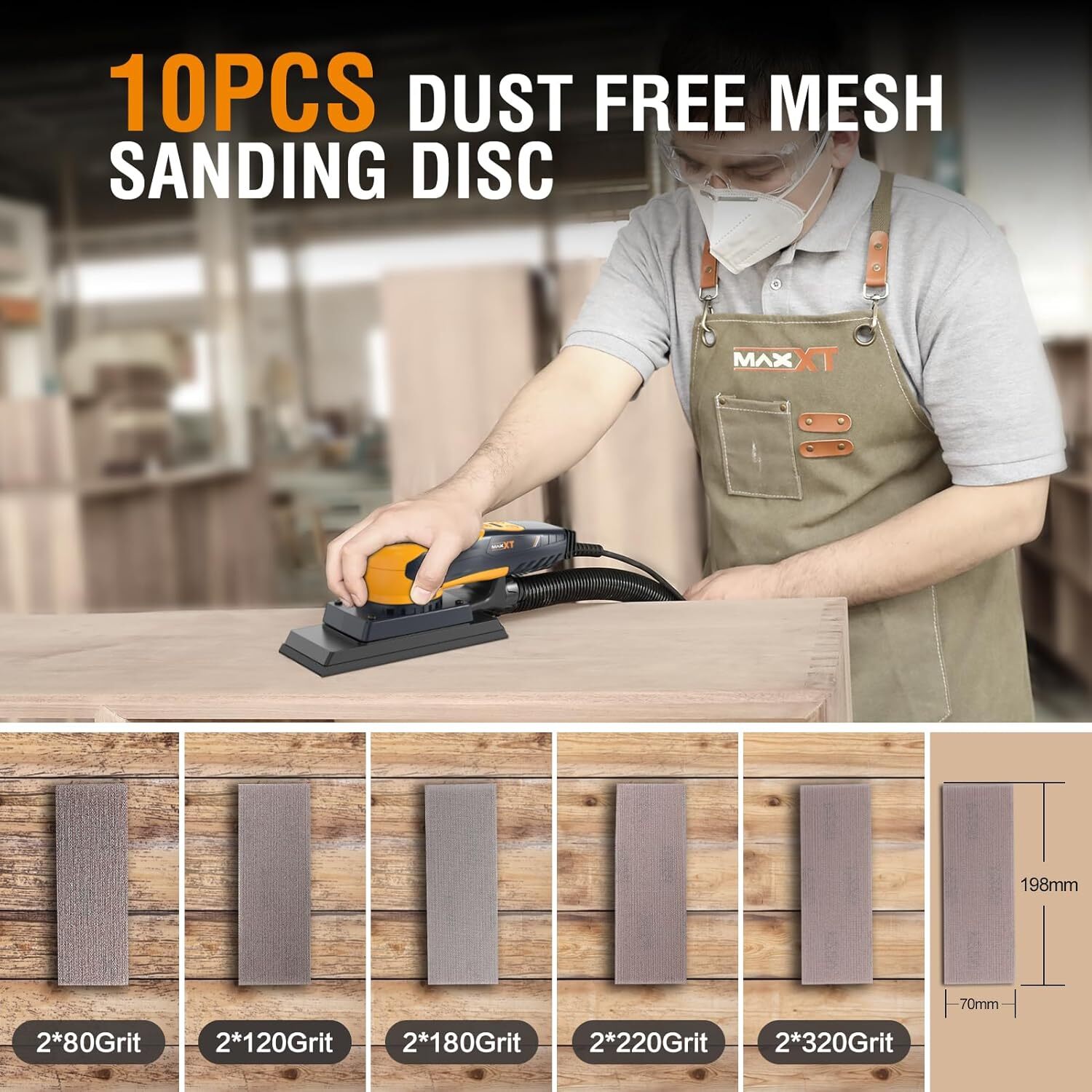 Electric Brushless Sheet Sander 350W 3A Variable Speed Corded Orbital Sanders