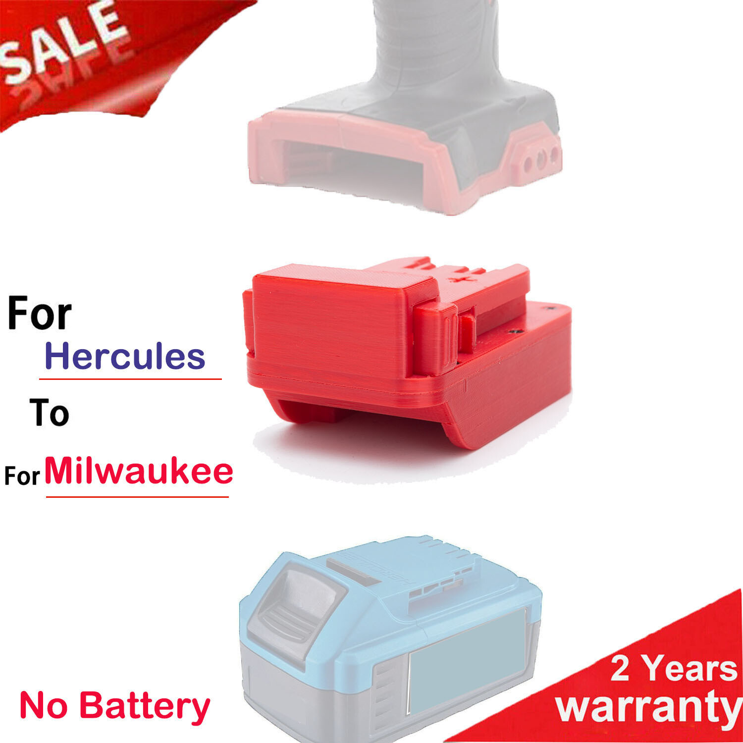 NEW Adapter For Hercules 20V Li-Ion Battery To Fits Milwaukee 18V Power Tools US