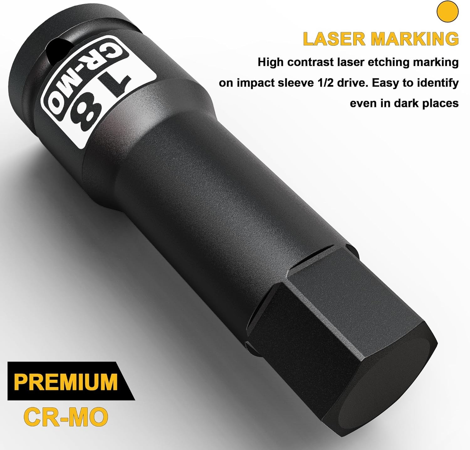 1/2-Inch Drive 18 mm Hex Impact Bit Socket, H18 Allen Metric,