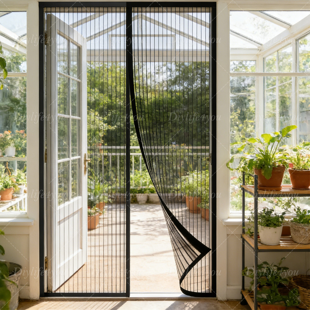 Magnetic Screen Door Mesh Curtain Durable Mosquito Net Bug Hands Free NEW