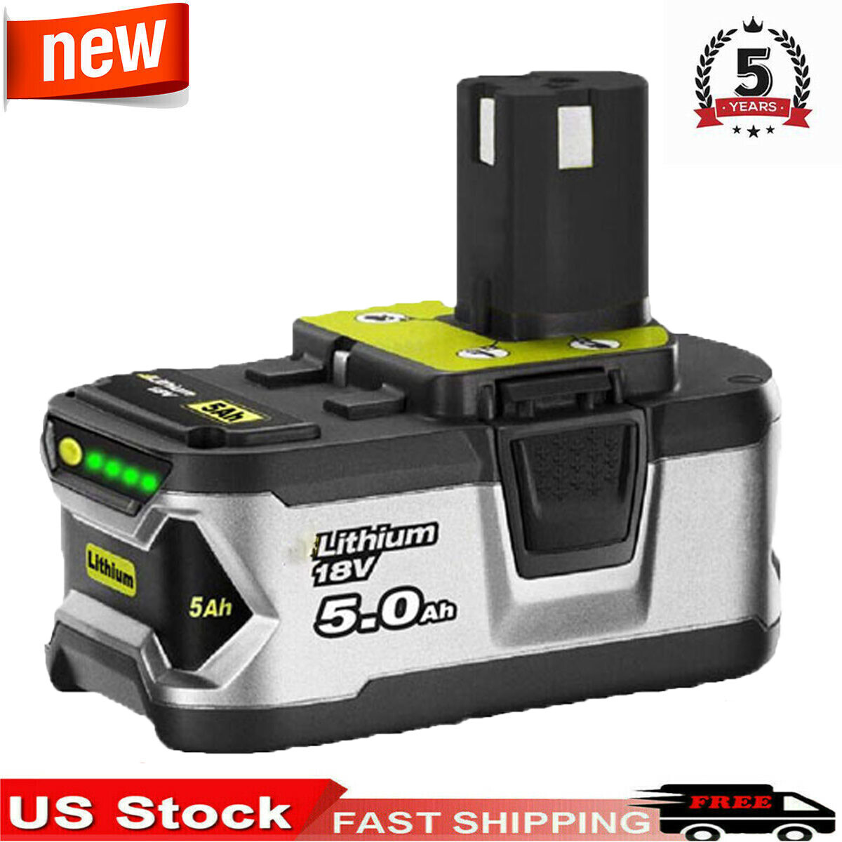 5.0Ah 18V Battery P108 PBP005 Lithium-Ion ONE OEM P108 P109 P197 For RYOBI NEW