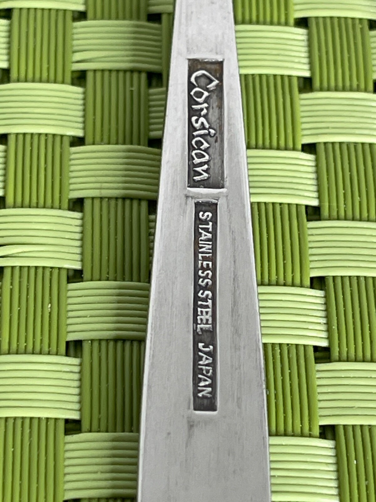 Unknown Manufacturer CORSICAN Stainless 4 Teaspoons Scrolls Black Flatware