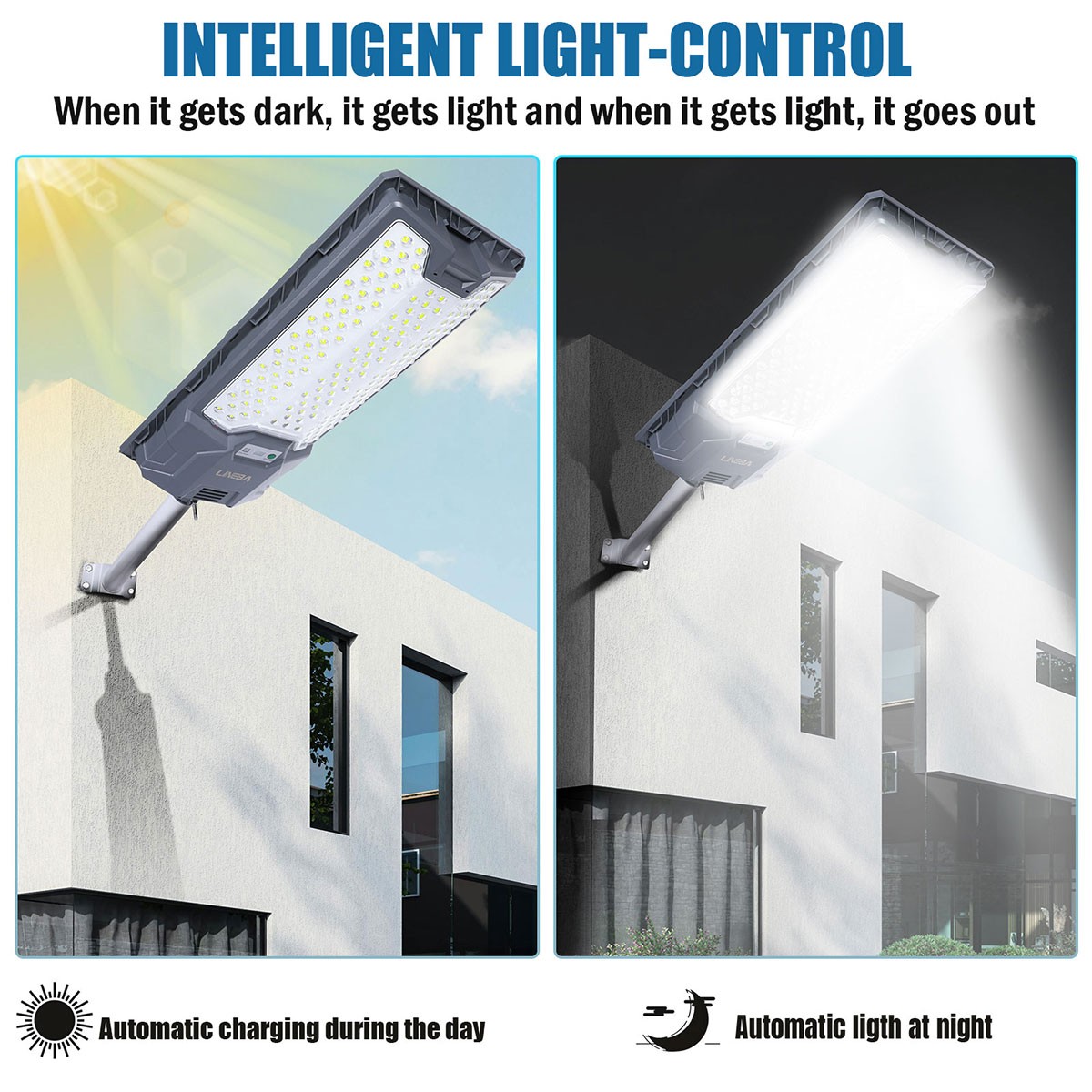 LED 2000W Commercial Solar Street Lights Outdoor Dusk to Dawn parking lot light