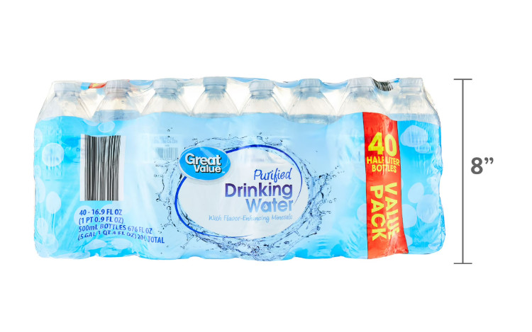 Great Value Purified Drinking Water, 16.9 fl oz Bottles, 40 Count Pack