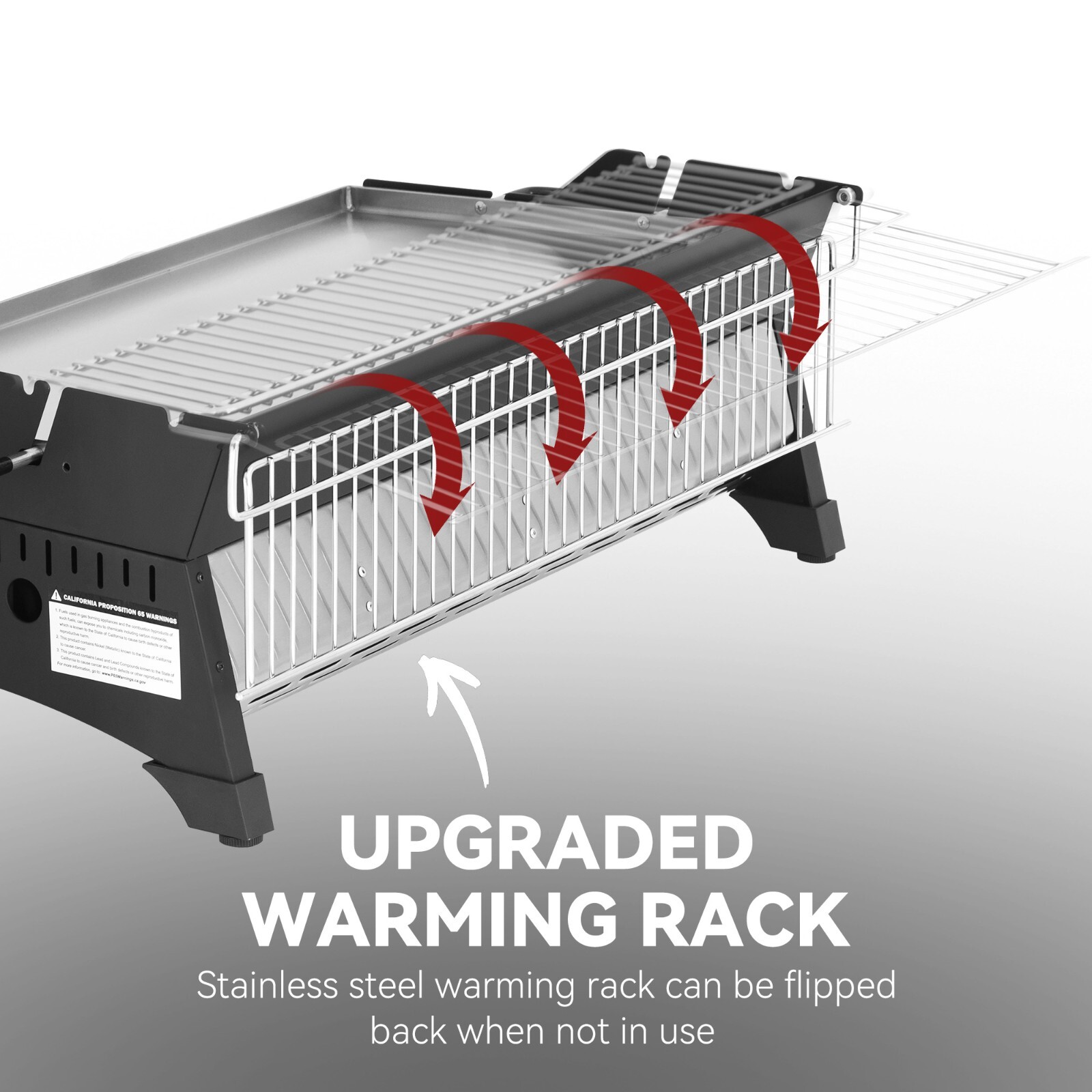 Royal Gourmet 24-Inch Tabletop Propane Griddle w/ Warming Rack & Two Handles