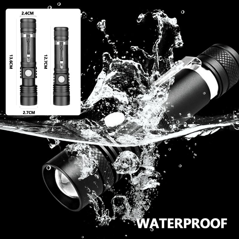 Rechargeable 990000LM LED Flashlight Tactical Police Super Bright Torch Zoomable