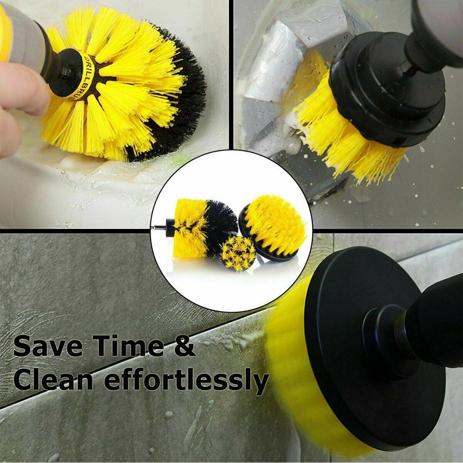 Drill Brush Set Power Scrubber Drill Attachments For Carpet Tile Grout Cleaning
