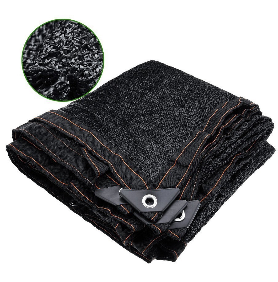 90% Black Sunblock Shade Cloth Taped Edge w/ Grommets UV Resistant Shade Net US