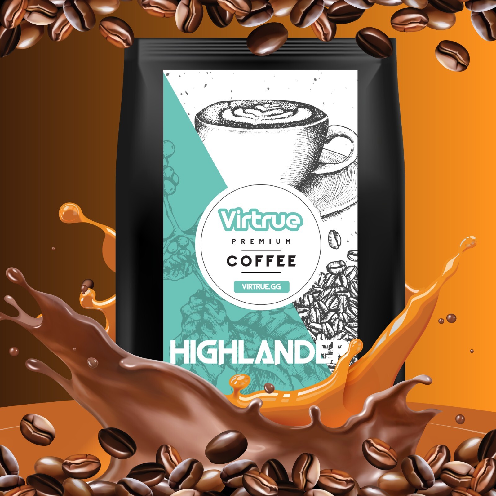 Highlander Coffee Bag – 16oz – Butterscotch, Caramel & Hazelnut Coffee Bag