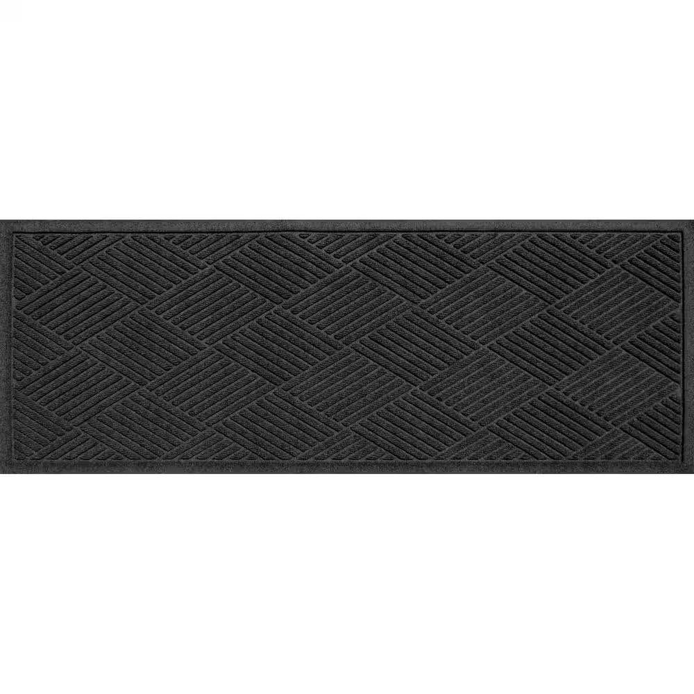 Waterhog Diamonds Charcoal 35 In. X 97 In. PET Polyester Indoor Outdoor Runner D
