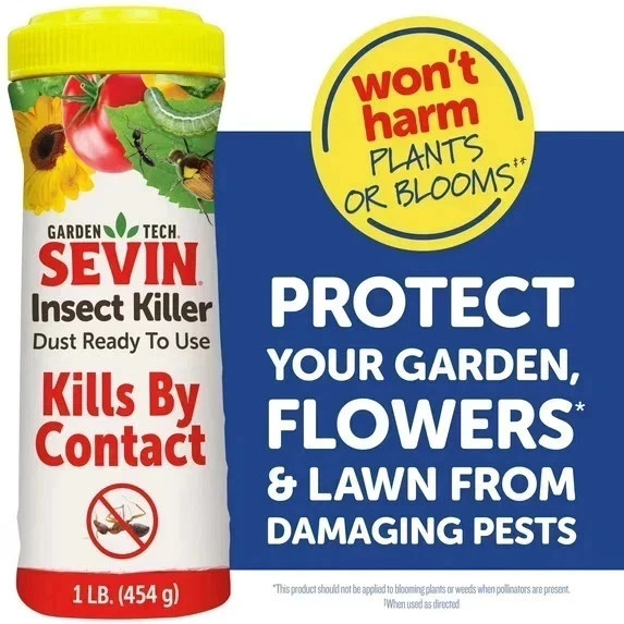 Insect Killer Sevin Garden Ready to Use Dust, 1 Pound Can