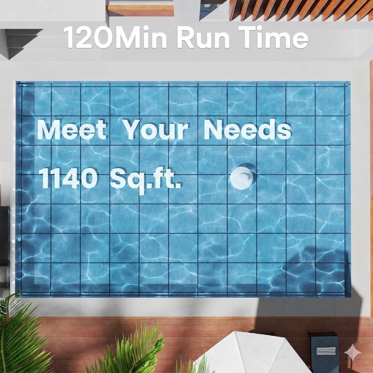 New K2 Cordless Robotic Pool Cleaner 120Min Runtime Suction Pool Vacuum