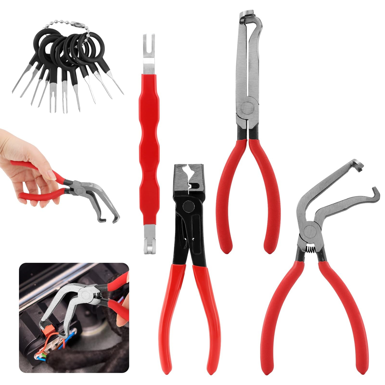 Lixternum 4 Pieces Electrical Disconnect Pliers for Cars, Automotive Electric…